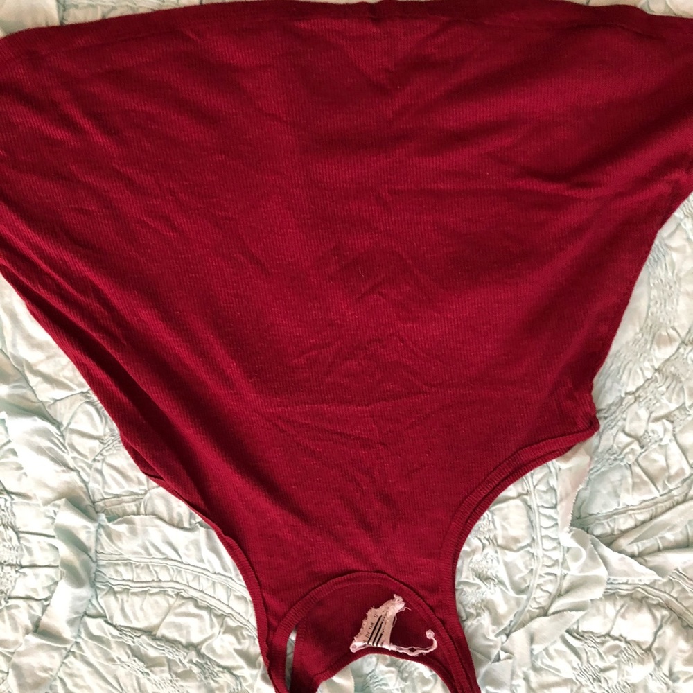 Free People Red Sleeveless Flare Top